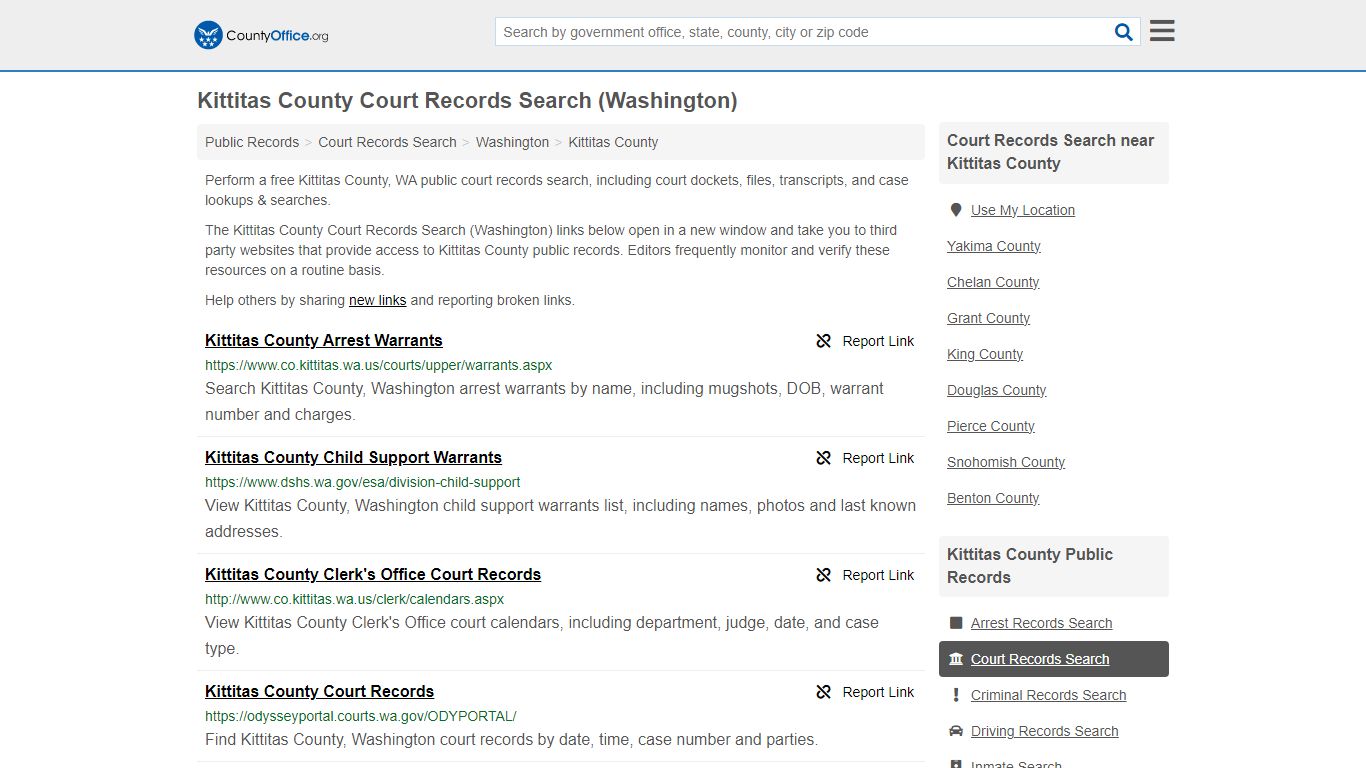 Kittitas County Court Records Search (Washington) - County Office