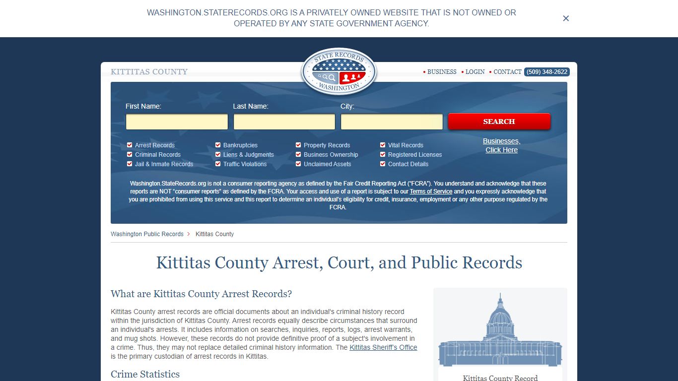 Kittitas County Arrest, Court, and Public Records
