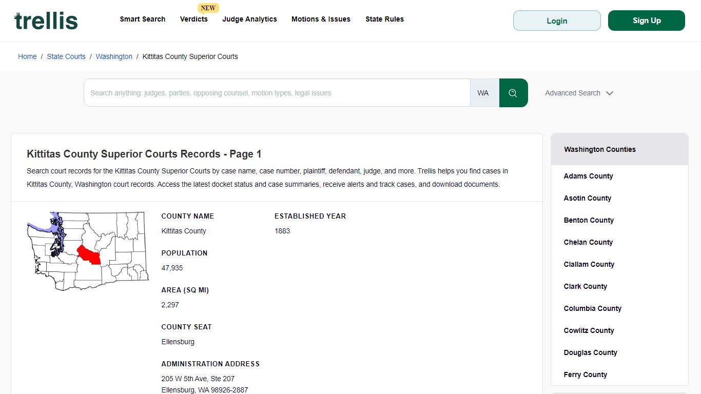 Kittitas County Superior Court Records | Docket Search Washington Page ...